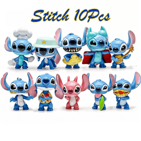 Ensemble 10 Pcs Disney-Figurines Stitch en PVC