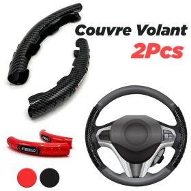 Couvre Volant Universel en Carbon Fiber 2Pcs
