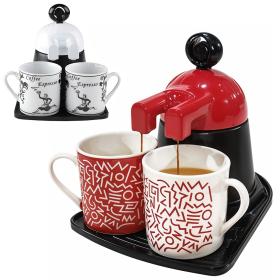 Cafetière Express avec 2 Tasses en Céramique – ماكينة قهوة مع كوبين 