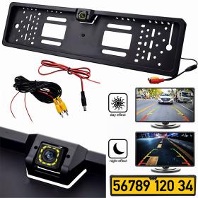 Caméra de recul HD pour voiture, Avec cadre de plaque d'immatriculation Standard , étanche, Vision nocturne