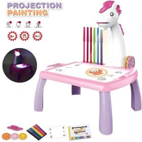 Jouet Projecteur de Dessin Aolieh, Table de Dessin Éducative pour Enfants avec Projecteur LED et Accessoires – لعبة جهاز عرض الرسم للأطفال