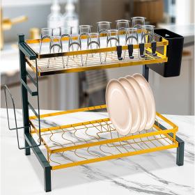 Égouttoir à Vaisselle 2 Niveaux Gold pour Comptoir de Cuisine AC-031-2