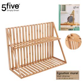 Égouttoir à vaisselle en bambou à 2 niveaux – 5 five Simply Smart