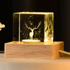 Lampe de Nuit Cristal 3D V1 – مصباح بلوري ثلاثي الأبعاد